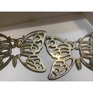 Leonard Silverplate Butterfly Trivet Italy Vintage Mid Century MCM (2/1 pair)
